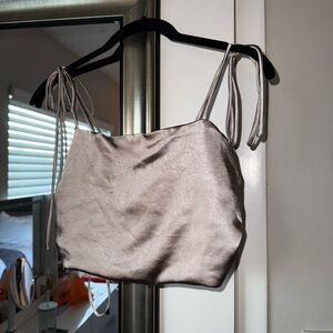 Lulus Satin Tie-Strap Cropped Tank
